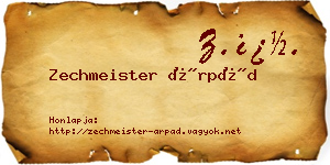 Zechmeister Árpád névjegykártya